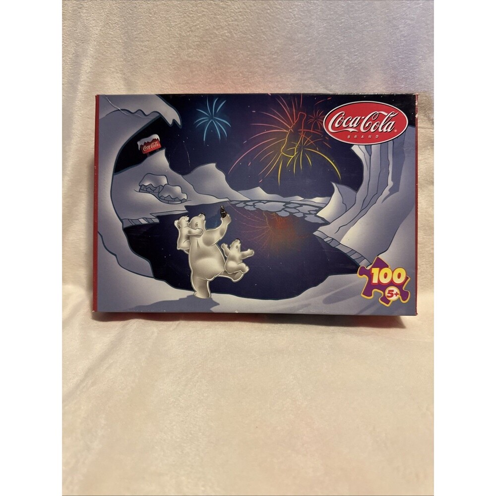 Vintage Coca Cola 100 Piece Jigsaw Puzzle  Polar Bears Three Cheers 2002 #86499